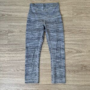lululemon heather grey cropped workout athletic yoga gym running leggings pants